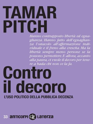 cover image of Contro il decoro